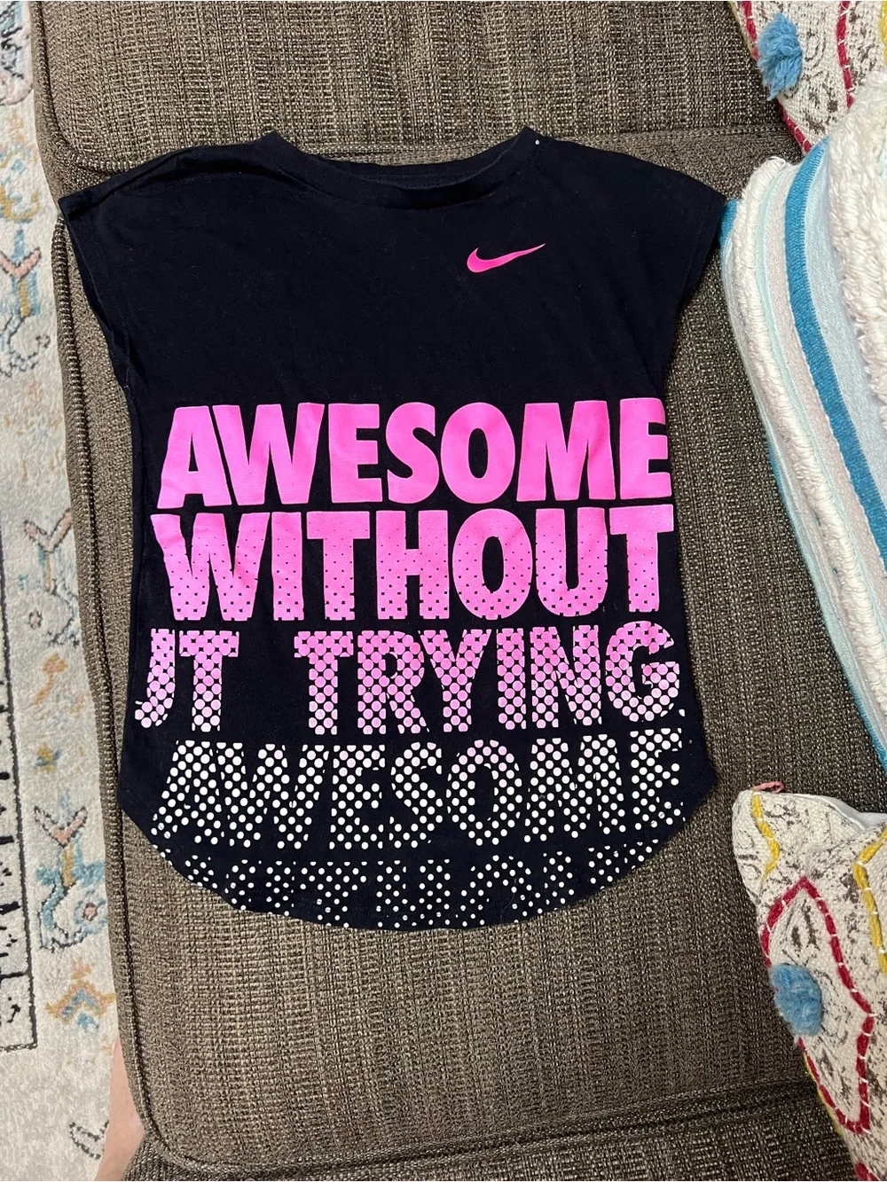 Girls Pink scoop neck Tank & Black Graphic Tshirt Set